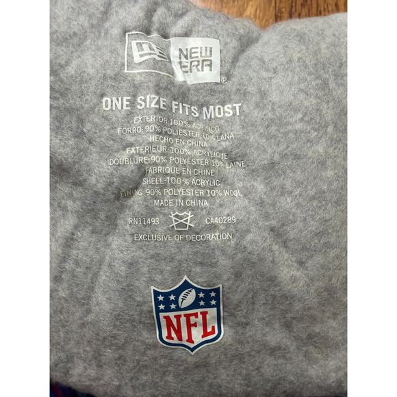 NFL New York Giants Blue White Red Wool Lined Pom Beanie Winter Hat - Picture 4 of 4